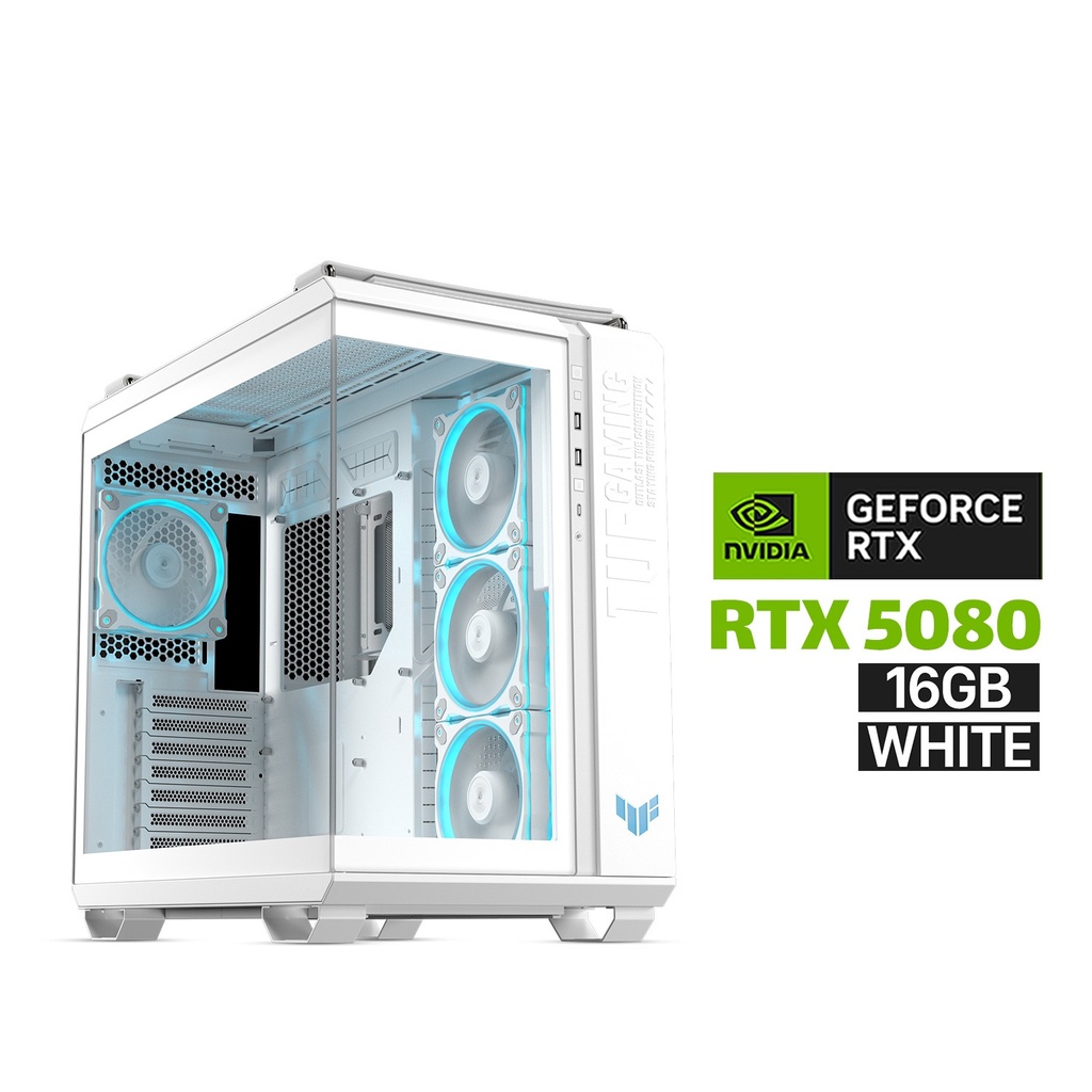 [NS030074] RYZEN 9-9950X3D,ROG STRIX X870-A MB,64GB D5 RAM (6000)White,2TB NVMe SSD GEN-4, RTX 5080 16GB White,1000 WATT GOLD PSU,Tryx Panorama SE 360 ARGB Liquid Cooler,Lian-Li Strimers ARGB Cables,Asus TUF GT502 Horizon Case White,3x RGB Fans White,Win 11 Pro