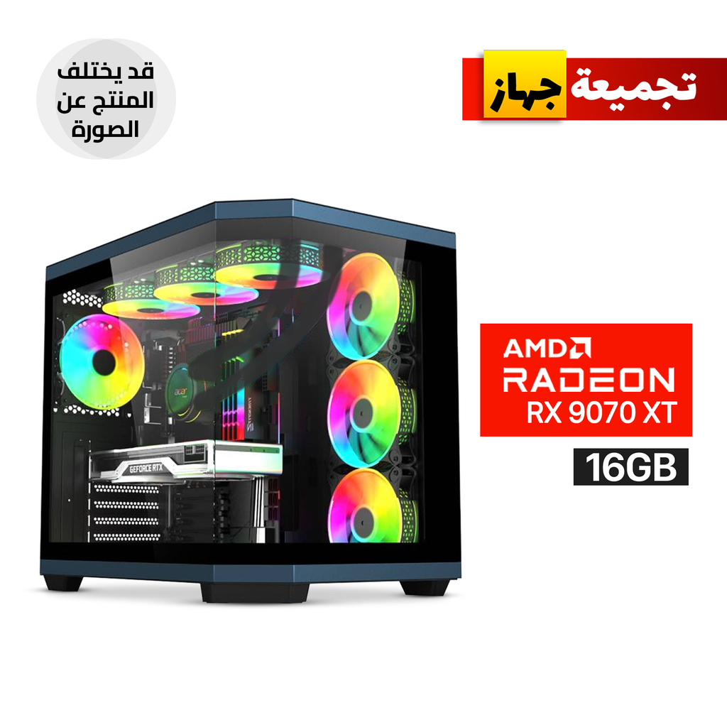 Gaming PC AMD Ryzen 7 9700X CPU, B650 Motherboard, 32GB DDR5 RAM, 2TB NVMe SSD, XFX Quick Silver Radeon RX 9070 XT 16GB VGA, 850 WATT GOLD PSU, AZZA L360 Liquid Cooler, Acer V950 Mid Tower Case, Windows 11 Pro License