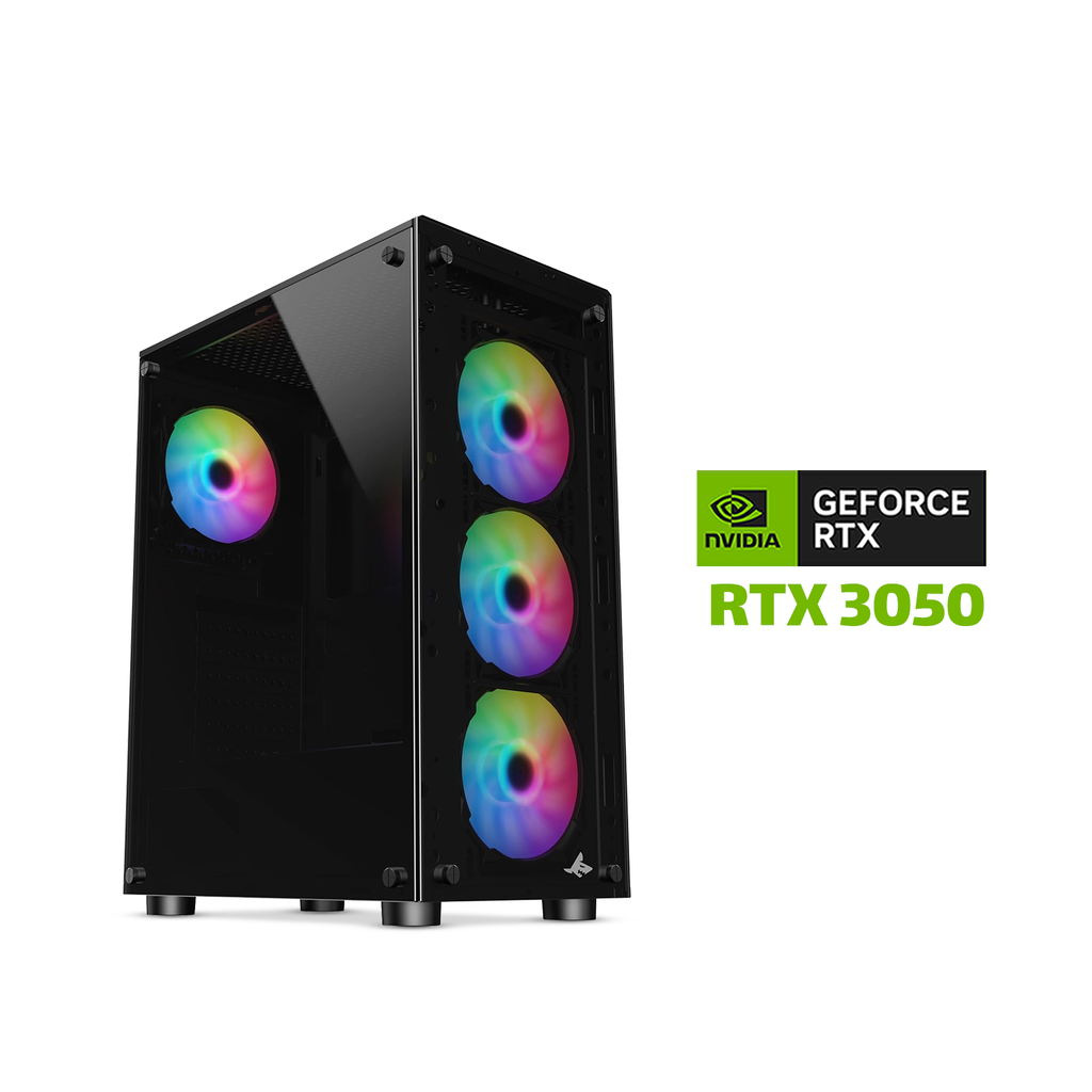 [NS027255] Gaming PC i5-12400F CPU, H610 DDR4 Motherboard, 32GB DDR4 RAM, 1TB NVMe SSD, 650 WATT PSU, RTX 3050 8GB VGA, Sharx Zephyr Mid Tower Case With 4x RGB Fans, USB WiFi Adapter, Windows 11 Pro License