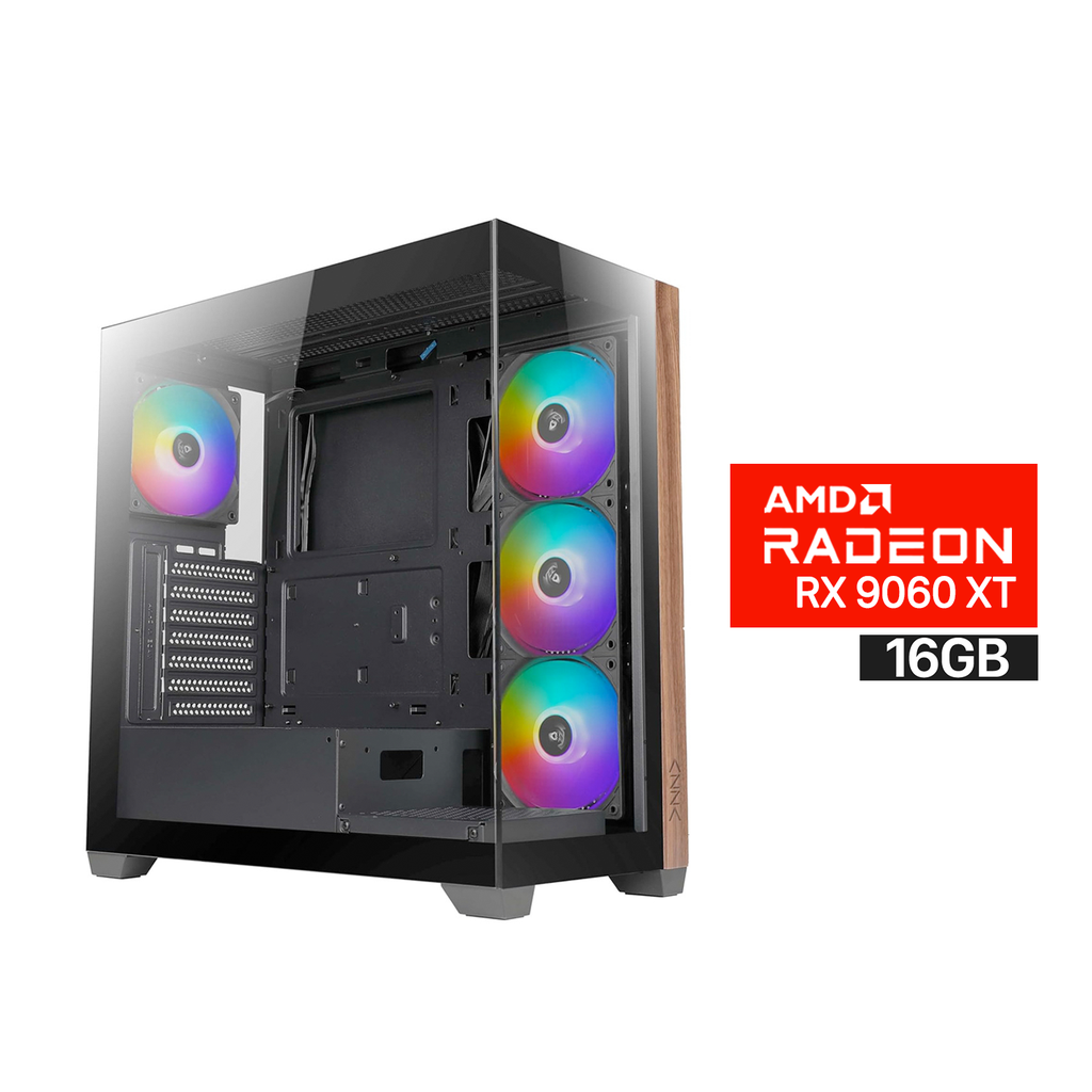 Gaming PC i5-14400F Processor, B760 D5 Motherboard, 16GB RAM DDR5 (6000), 1TB SSD NVME, RX 9060 XT 16GB VGA, 750 WATT PSU, Azza Neptune Mid Tower Case , 3x Pre-Installed RGB Fans ,USB Wi-Fi + Bluetooth Adapter, Windows 11 Pro (License)