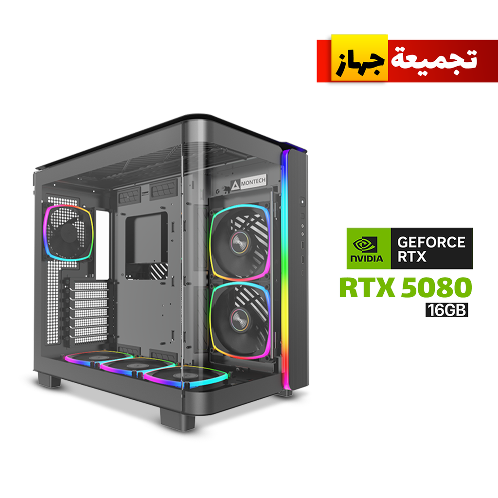 Gaming PC i7-14700K, Asus TUF Gaming Z790 WiFi D5 MB, 32GB DDR5 (6000) RAM, 2TB NVMe Gen-4 SSD, RTX 5080 16GB VGA, Asus Prime L360 Liquid Cooler, Silver Stone 1000 WATT GOLD PSU, Montech King 95 Pro Mid Tower Case with 6x RGB Fans, Win 11 Pro License