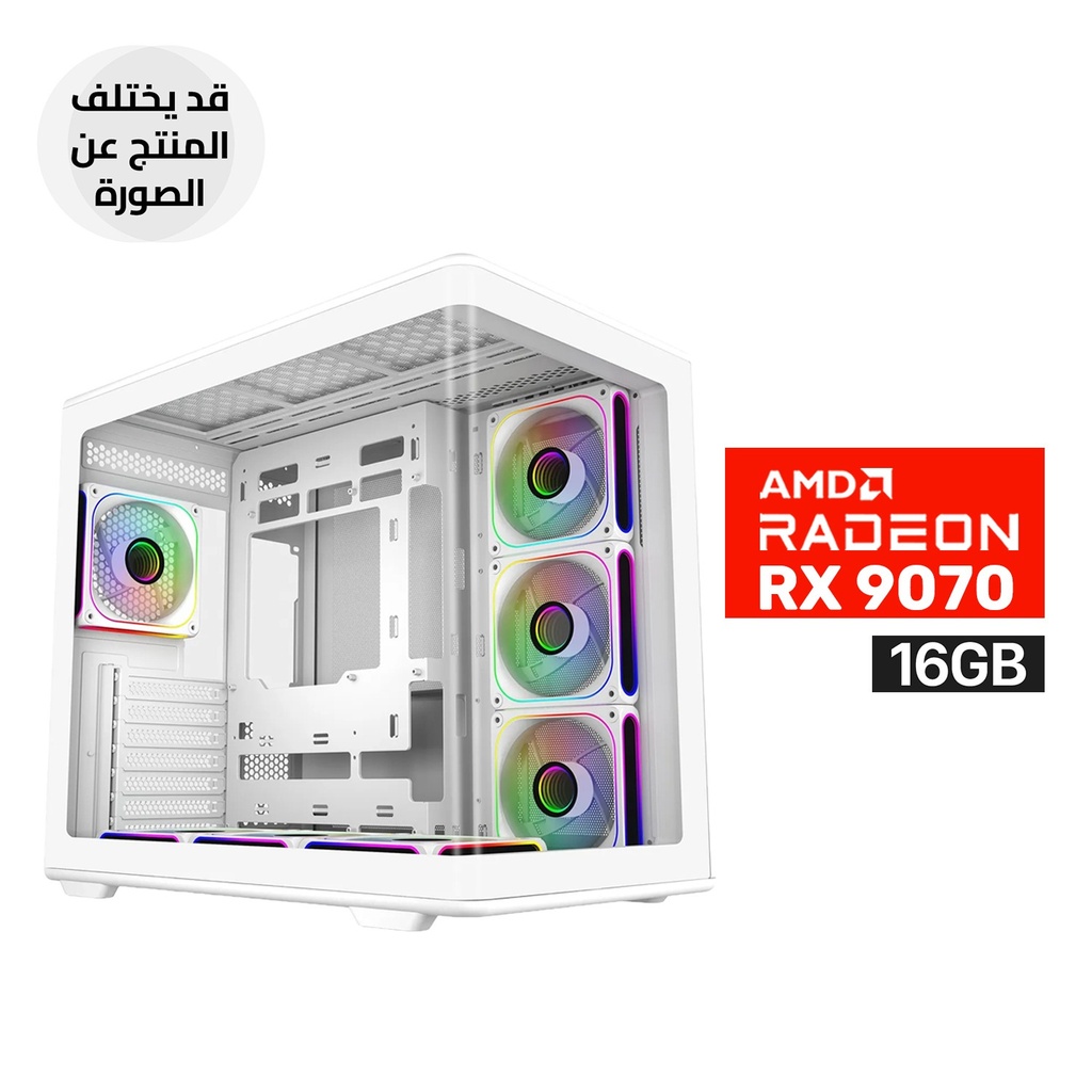 [NS032497] Gaming PC RYZEN 7-9700X, GigaByte B850M DS3H ICE, 32GB RAM DDR5, 1TB SSD NVMe, Sapphire Pure AMD Radeon RX 9070 16GB OC White, 750 WATT GOLD PSU, Cooler Master L360 Liquid Cooler, Cooler Master Elite 600 Case White 7x RGB Fans, USB WIi-Fi Adapter, Windows