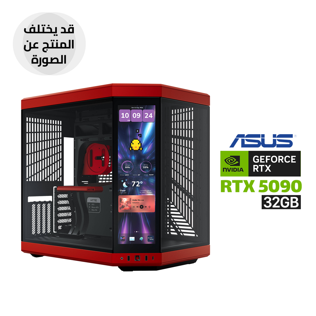 Gaming PC RYZEN 7-9800X3D Processor, ASUS ROG STRIX X870-H Wi-Fi7 Motherboard, 32GB DDR5 RAM, 2TB SSD NVMe GEN-4, ASUS TUF RTX 5090 32GB VGA, ASUS TUF 1200 WATT GOLD PSU, ASUS TUF L360 Liquid Cooler, HYTE Y70 Touch Infinite Mid-Tower Case, Windows 11 Pro