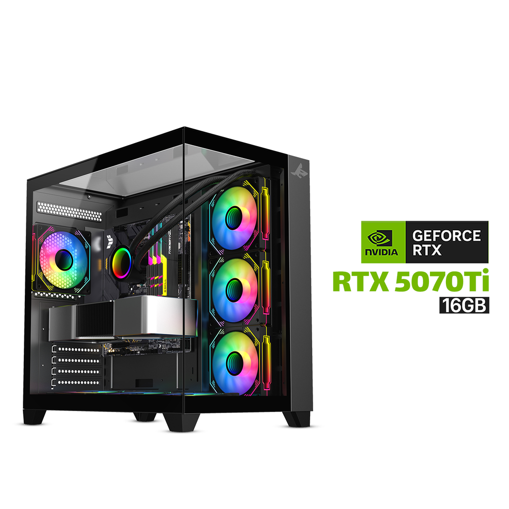 [NS028179] Gaming PC RYZEN 7-9800X3D Processor, MSI X870-P WIFI Motherboard, 32GB DDR5 RAM, 2TB NVMe SSD, RTX 5070 TI 16GB VGA, 850 WATT GOLD PSU, L360 Liquid Cooler, Sharx Profin GX700 Mid Tower Case, 7x Pre-Installed RGB Fans, Windows 11 Pro License