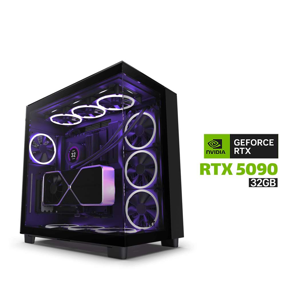 [NS028358] Gaming PC Ryzen 9 9950X3D,Asus X870-E MB,64GB DDR5 (6000) RAM,Samsung 2TB 990 PRO SSD,Gigabyte RTX 5090 32GB VGA,ROG STRIX L360 LCD Liquid Cooler,Corsair 1200 WATT Gold PSU,NZXT H9 Elite Premium Case,NZXT 3x RGB Fans,Lian-Li Strimer VGA+MB,Win 11 Pro
