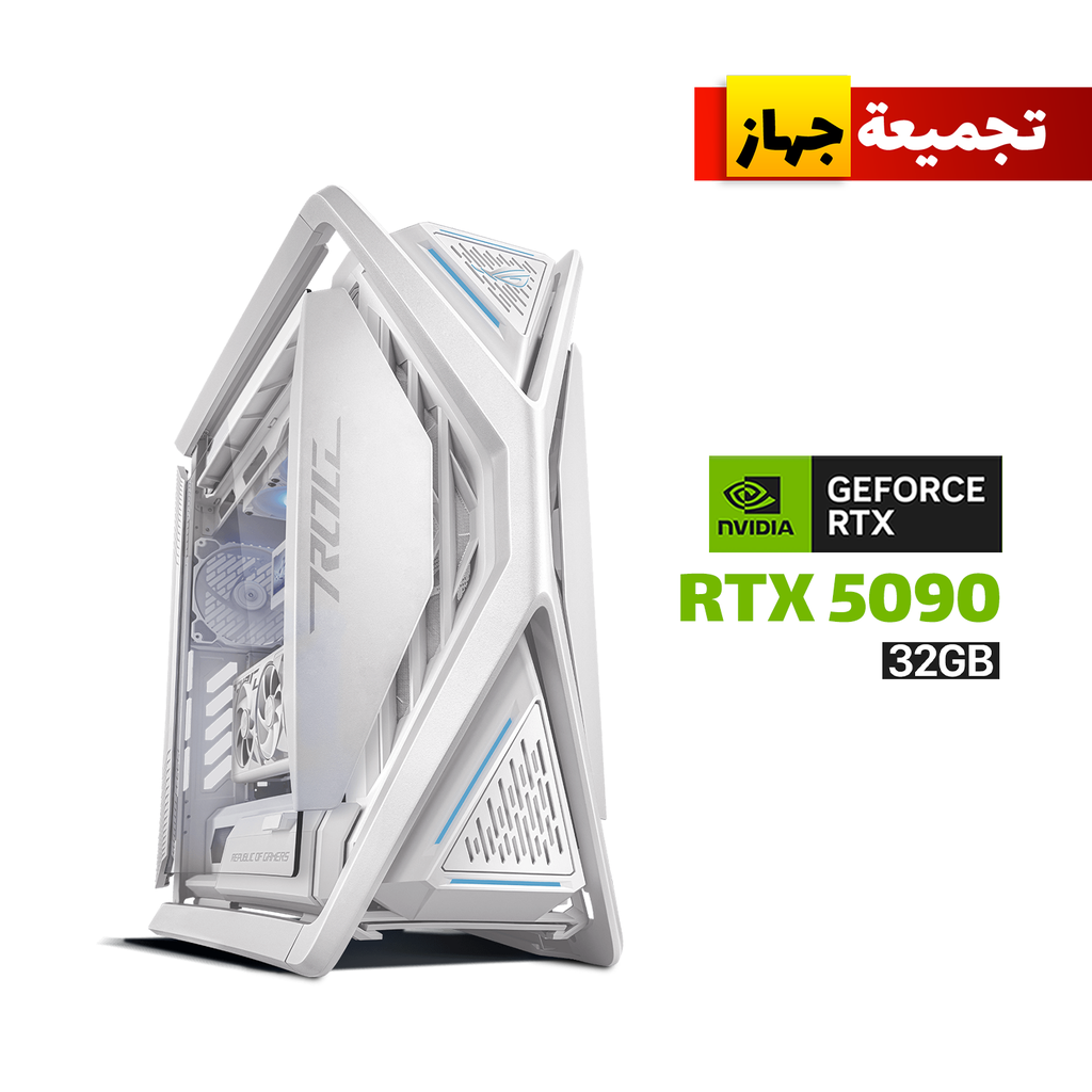 Gaming PC Ryzen 9 9950X3D,ROG Strix X870-A WiFi 7,FURY Renegade RGB 96GB RAM,Samsung 2TB Gen-5 SSD+Samsung 990 PRO 2TB,ROG Astral RTX 5090 Dhahab 32GB VGA, ROG Thor PLATINUM 1000W PSU,ROG Ryujin III 360 White,Lian-Li Strimers,ROG Hyperion GR701 ARGB Case