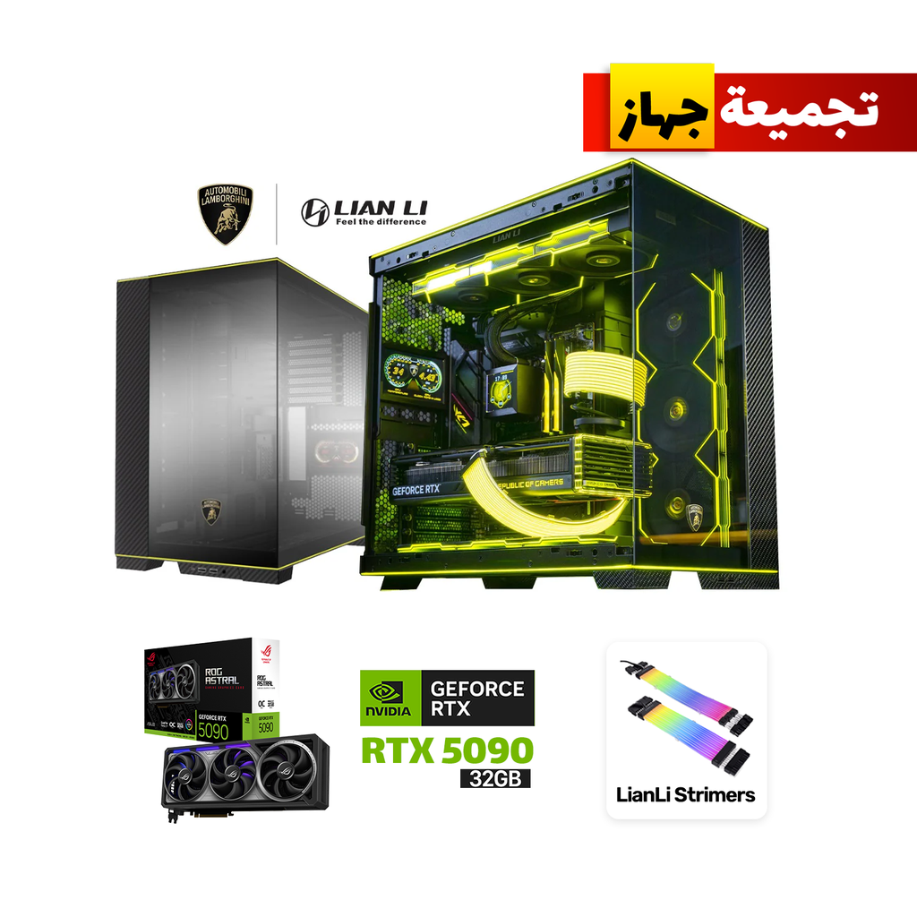 [NS028140] i9-14900KS,ROG STRIX Z790 HERO,Dominator Platinum 128GB RAM(6400),SAMSUNG 990 PRO 4TB SSD,ASUS ROG ASTRAL RTX 5090,Rog Ryujin L360 Extreme Liquid Cooler,ROG Thor P2 1600W Gold PSU,Lian Li 6 LCD Fans,Lian Li O11D Evo Lamborghini Edition Case,Win 11 Pro