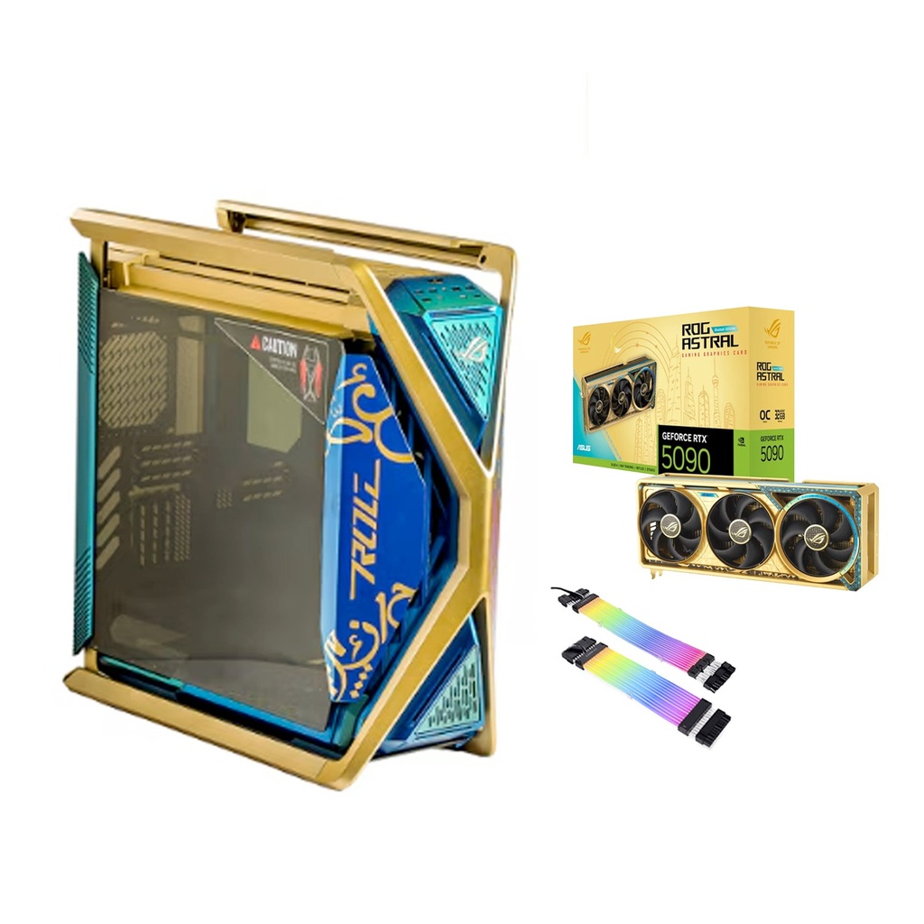 ULTRA 9-265K,ASUS ROG Strix Z890-E Motherboard, 96GB DDR5 Ram,SAMSUNG 4TB GEN-5 (14700),ASUS ROG ASTRAL RTX 5090 OC 32GB Dhahab,ASUS RYUJIN XTREAM 360 Liquid Cooler,Rog Strix PLATINUM 1200W PSU,Asus ROG Hyperion GR701 DHAHAB,Win 11 Pro
