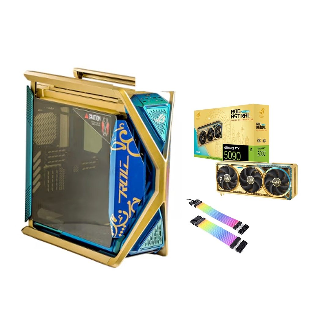 ULTRA 9-265K,ASUS ROG Strix Z890-E Motherboard, 96GB DDR5 Ram,SAMSUNG 4TB GEN-5 (14700),ASUS ROG ASTRAL RTX 5090 OC 32GB Dhahab,ASUS RYUJIN XTREAM 360 Liquid Cooler,Rog Strix PLATINUM 1200W PSU,Asus ROG Hyperion GR701 DHAHAB,Win 11 Pro