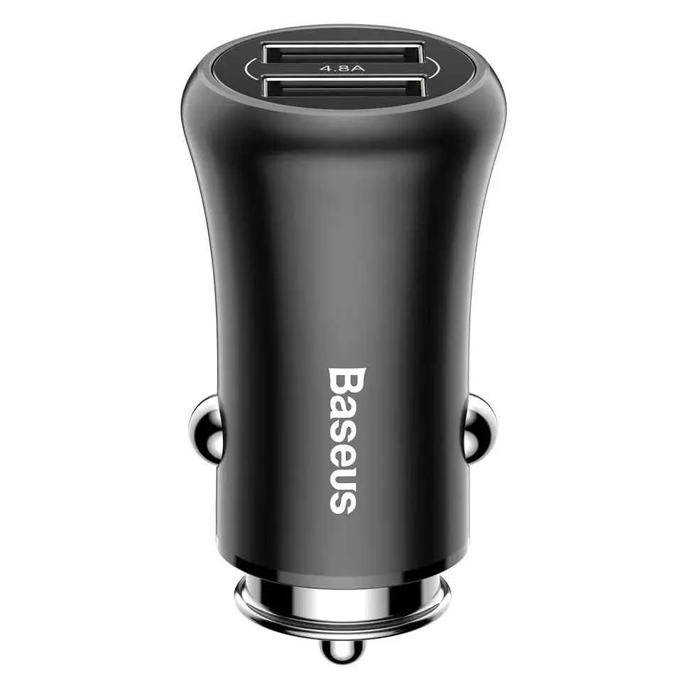 [LVL-666815-OB-DEFAULT-DEFAULT] 2XUSB GENTLEMAN CAR CHARGER- BASEUS - BLACK (Open Box)