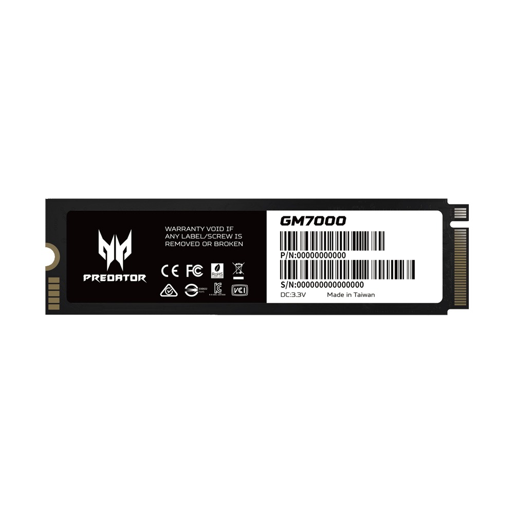 [NS031114] Acer Predator GM7000 1TB NVMe PCle Gen 4x4 M.2 SSD With Heatsink, Read Speed Upto 7400MB/s Write Upto 6700MB/s