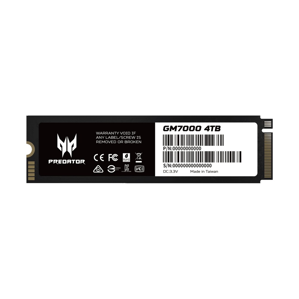 [NS031115] Acer Predator GM7000 4TB NVMe PCle Gen 4x4 M.2 SSD With Heatsink, Read Speed Upto 7400MB/s Write Upto 6700MB/s