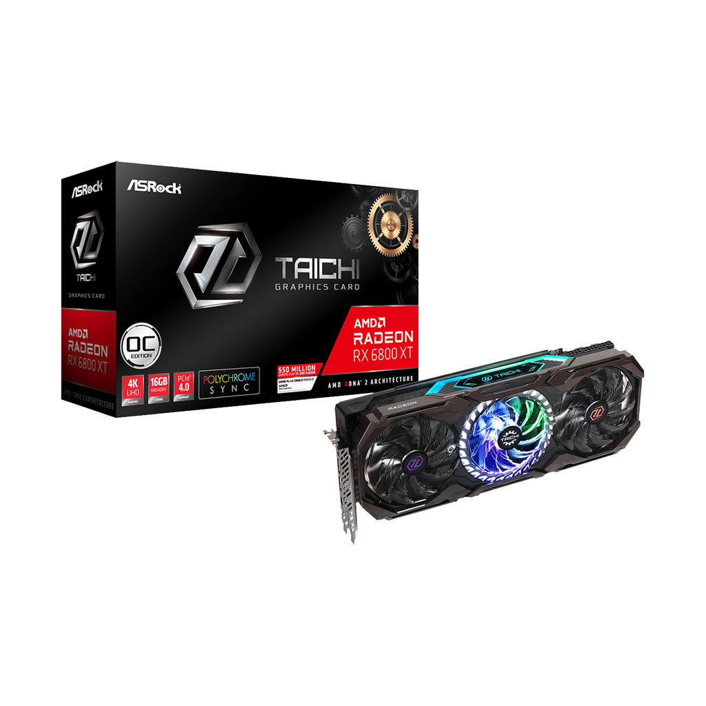 [NS016385] ASRock Radeon RX 6800 XT Taichi Gaming 16GB GDDR6 RX6800XT TCX 16GO Graphics Card