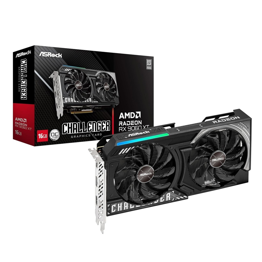 [NS031878] Asrock Radeon RX 9060 XT Challenger OC 16GB GDDR6 PCI-Express Graphics Card