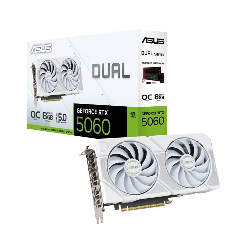[NS031213] Asus Dual GeForce RTX 5060 White OC Edition 8GB GDDR7 Graphic Card