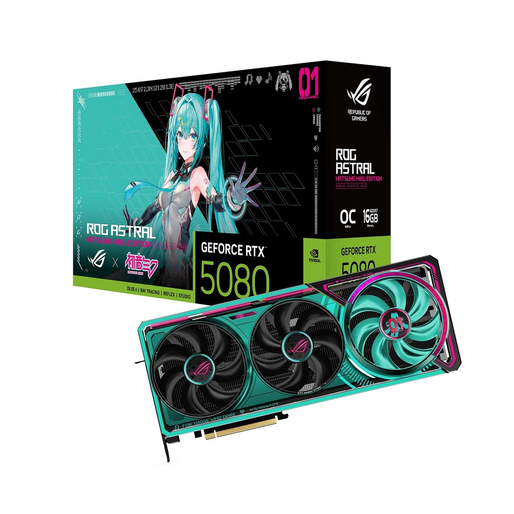 [NS031337] Asus Rog Astral GeForce RTX 5080 OC Edition GDDR7 16GB Hatsune Miku Edition Graphics Card