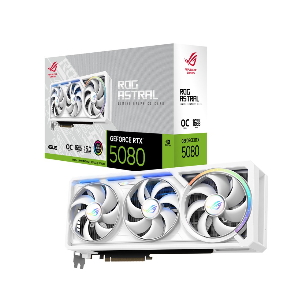 [NS032139] Asus Rog Astral GeForce RTX™ 5080 OC Edition 16GB GDDR7 Graphic Card-White