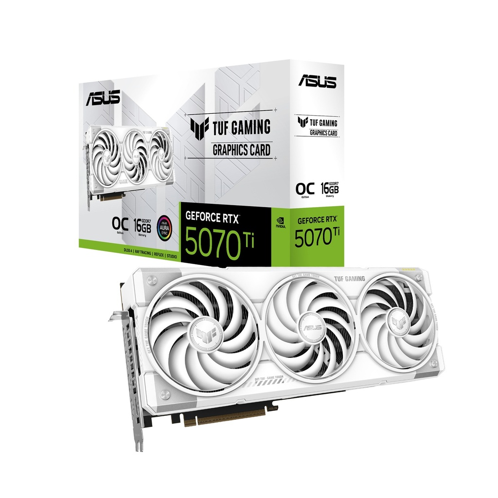 ASUS TUF Gaming GeForce RTX 5070Ti 16GB GDDR7 OC Edition Graphic Card - White