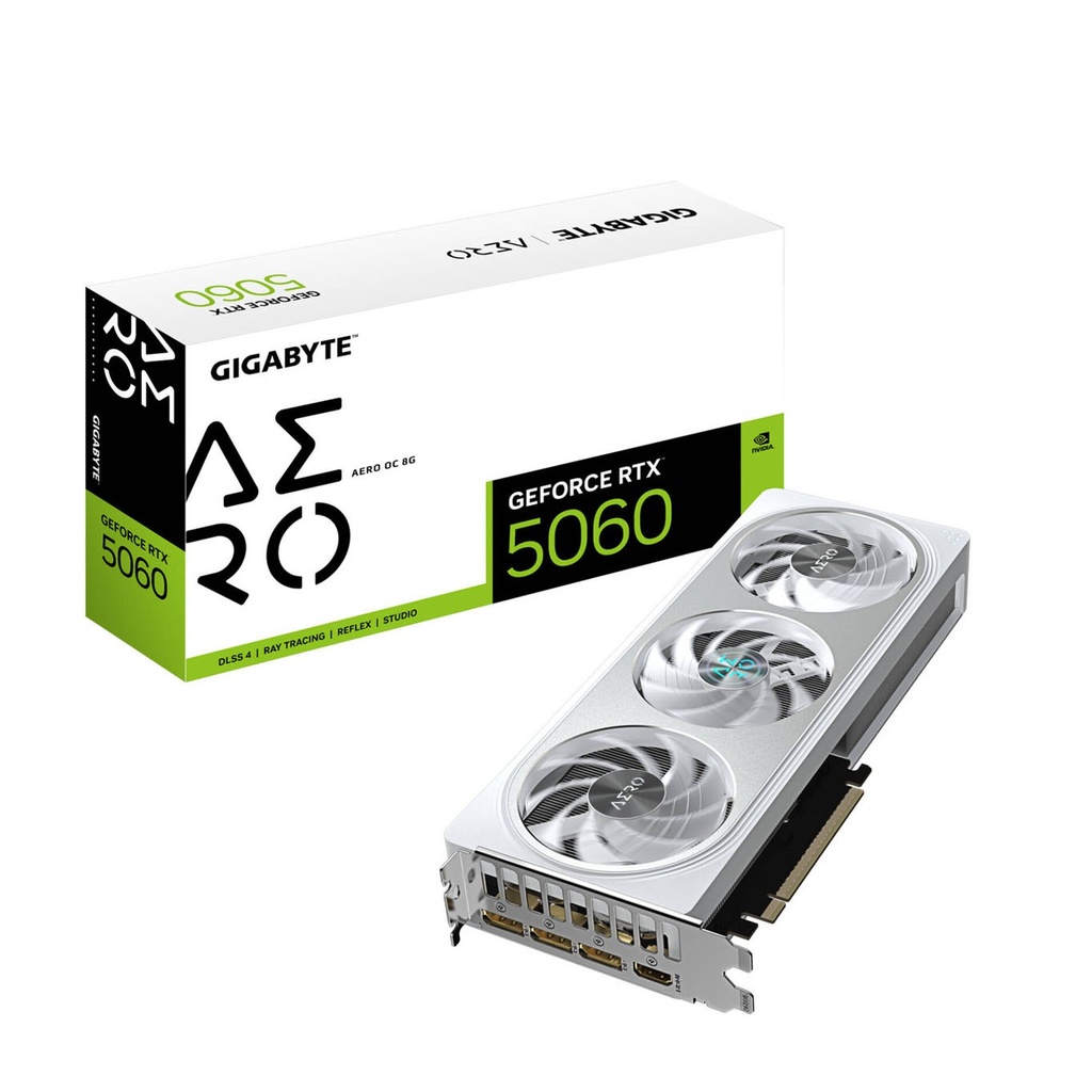 [NS031244] GigaByte GeForce RTX 5060 AERO OC 8GB GDDR7 Graphics Card - White
