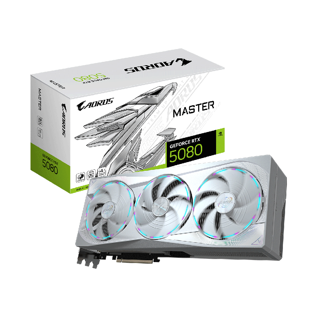[NS028554] Gigabyte GeForce RTX 5080 Aorus Master 16GB OC White Edition GDDR7 Graphics Card