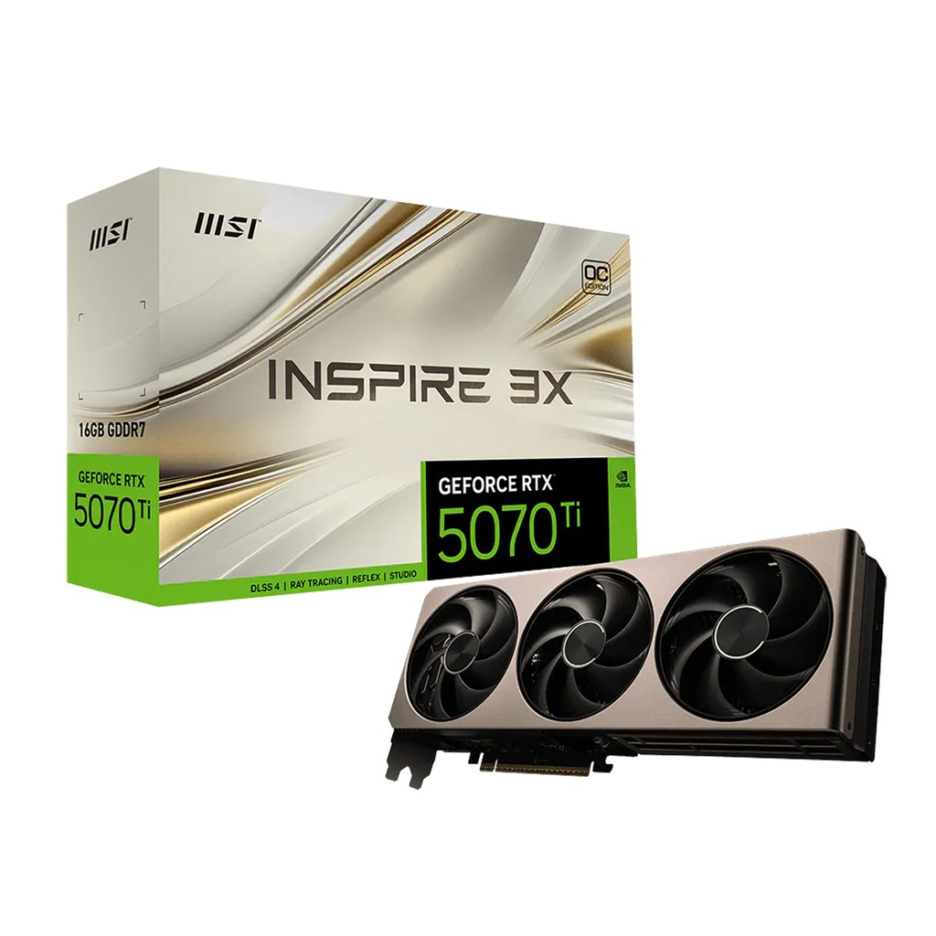 MSI Geforce RTX 5070Ti InSpire 3X OC Edition 16GB GDDR7 Graphic Card