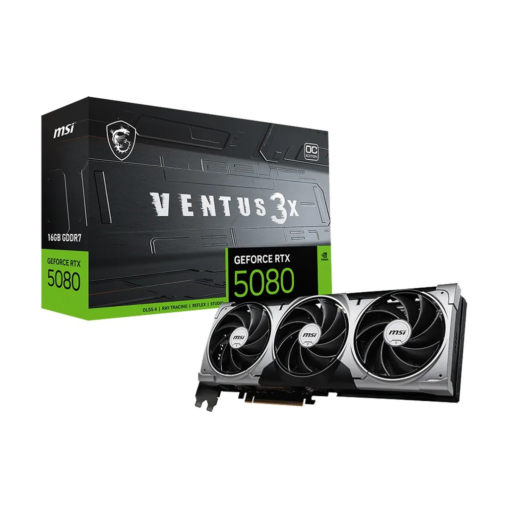 MSI GeForce RTX 5080 16GB Ventus 3X OC Edition 16GB GDDR7 Graphics Card