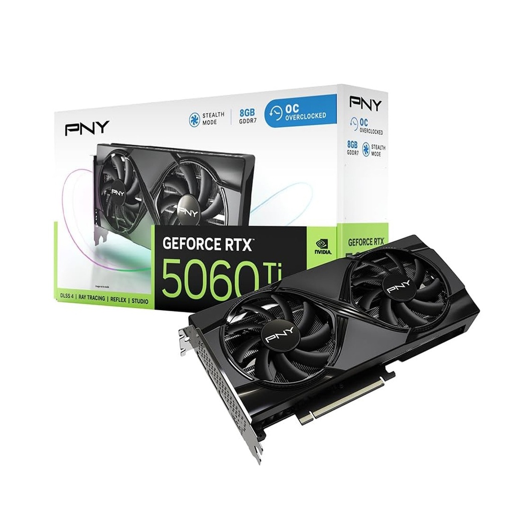 [NS031954] PNY GeForce RTX 5060Ti 8GB Stealth Mode OC 8GB GDDR7 Graphics Card