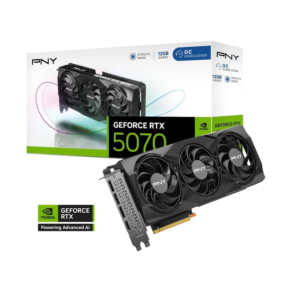 [NS029824] PNY GeForce RTX 5070 12GB Stealth Mode OC GDDR7 Graphic Card