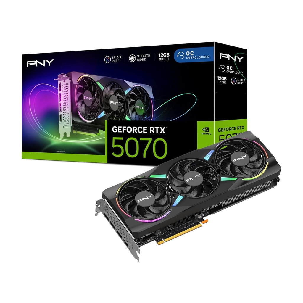 [NS031263] PNY GeForce RTX 5070 Stealth Mode OC 12GB GDDR7 Graphic Card