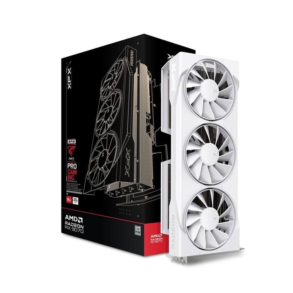 [NS029619] XFX Swift Class Pro Gaming AMD Radeon RX 9070 OC Edition 16GB Graphic Card - White