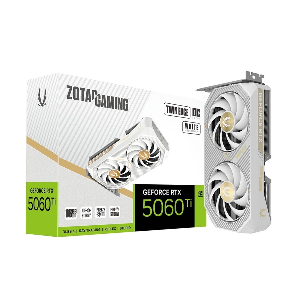 [NS030384] Zotac Geforce RTX 5060Ti 16GB Twin Edge OC Edition GDDR7 Graphic Card - White