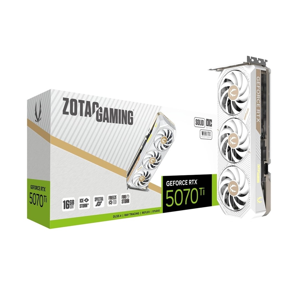 [NS029458] Zotac Geforce RTX 5070Ti 16GB Solid OC Edition White Edition GDDR7 Graphic Card