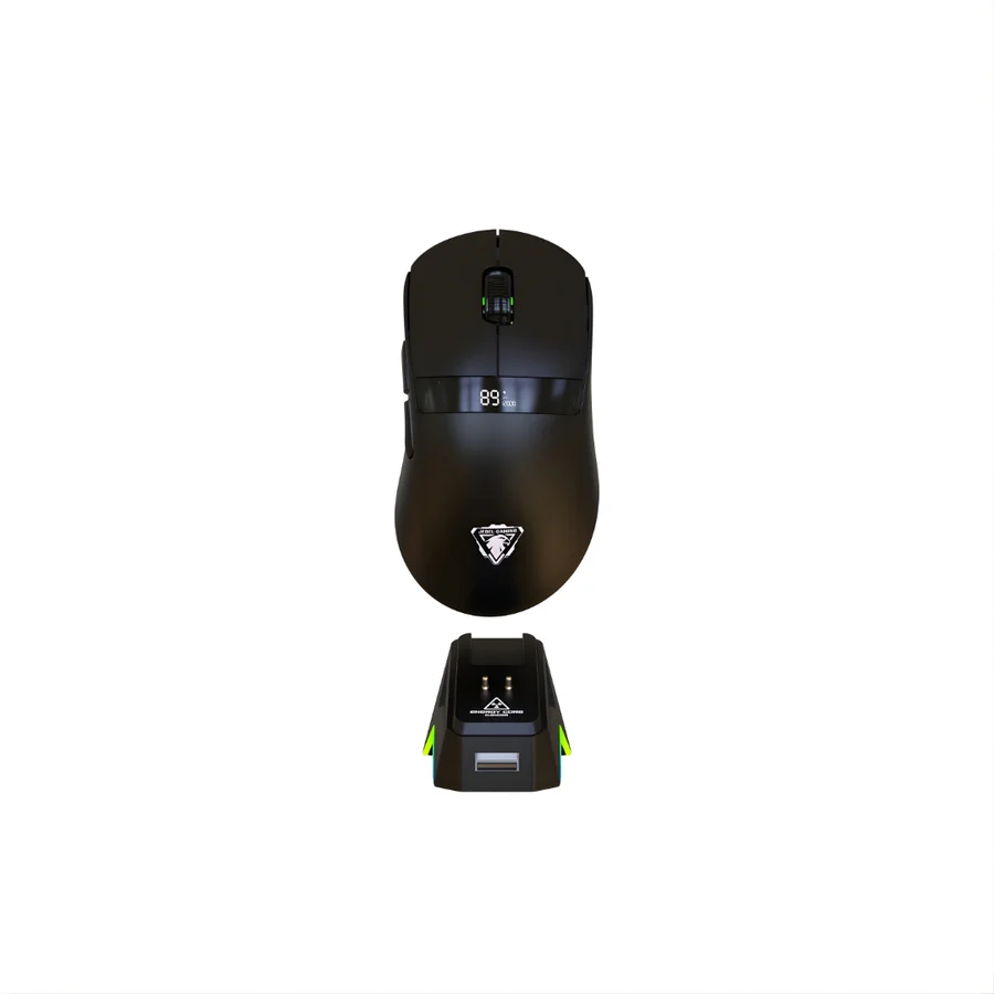 JEDEL GWH-102 Tri-Mode Wireless Gaming Mouse with Charging Dock & Display (Black/White)