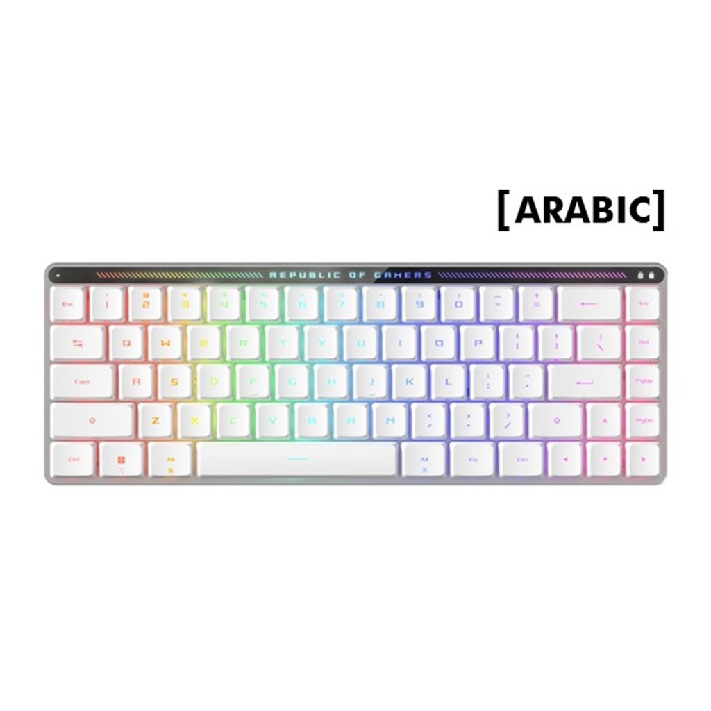 [NS014490] Asus M603 Rog Falchion 65% Wireless Optical Mechanical Gaming Keyboard RX Red Low-Profile Switch Linear & Swift (Arabic) - White