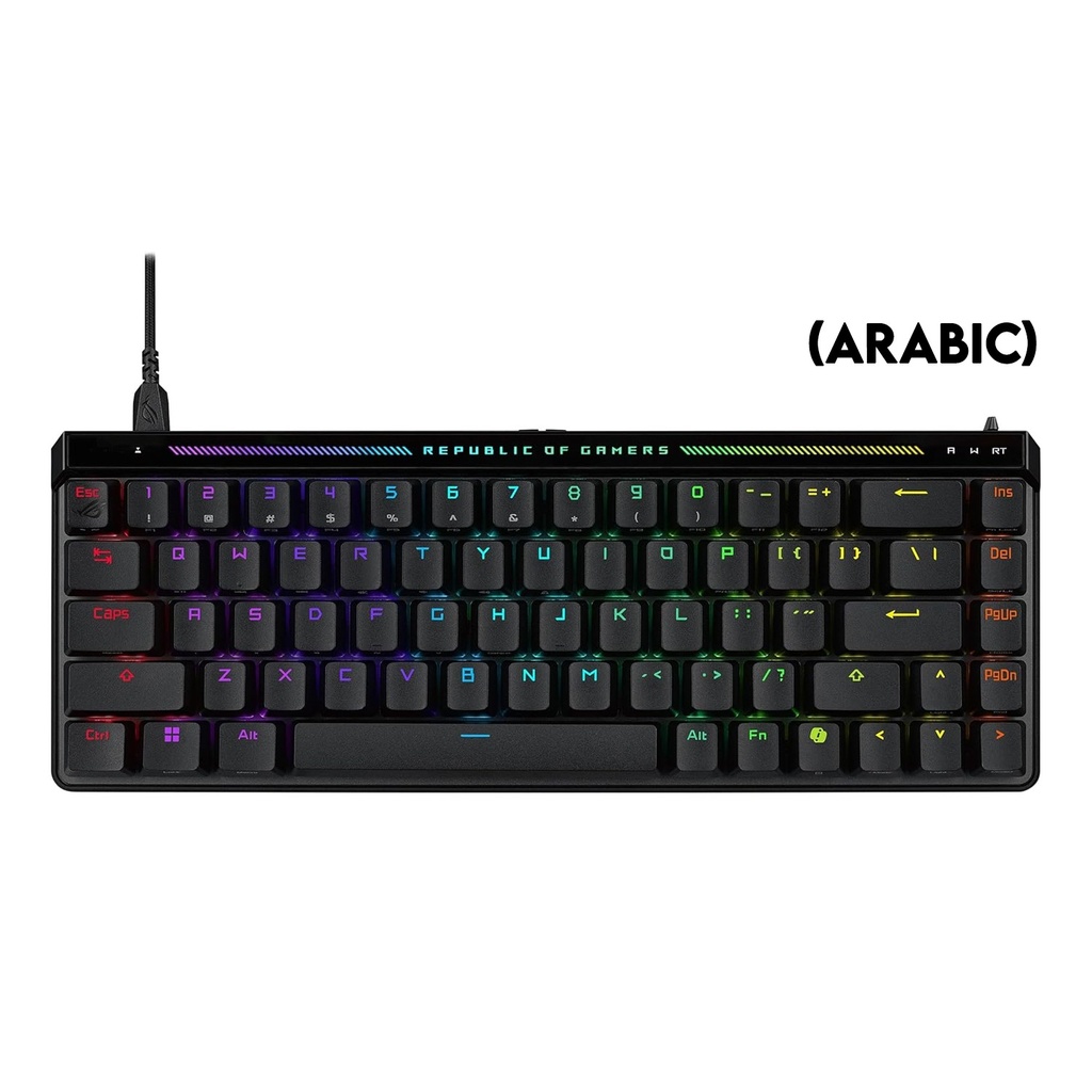 [NS026566] Asus M605 Rog Falchion Ace HFX 65% Wired Analog Gaming Keyboard Magnetic Switch Linear And Speedy (Arabic) - Black