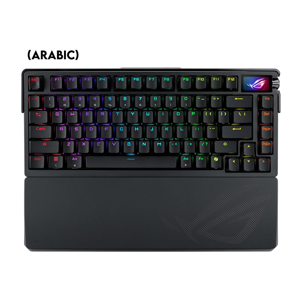 [NS026565] Asus M702 Rog Azoth Extreme 75% Wireless/Bluetooth Mechanical Gaming Keyboard Rog NX Snow Switches Refined Linear (Arabic) - Black