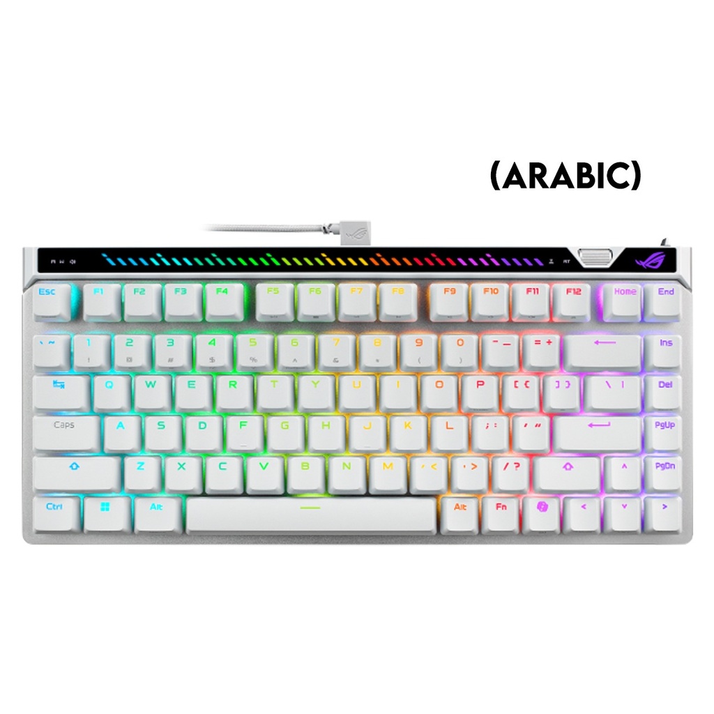 [NS032249] Asus M705 Rog Falchion Ace 75 HE 75% Wired Analog Gaming Keyboard HFX V2 Magnetic Switch Refined & Precise (Arabic) - White