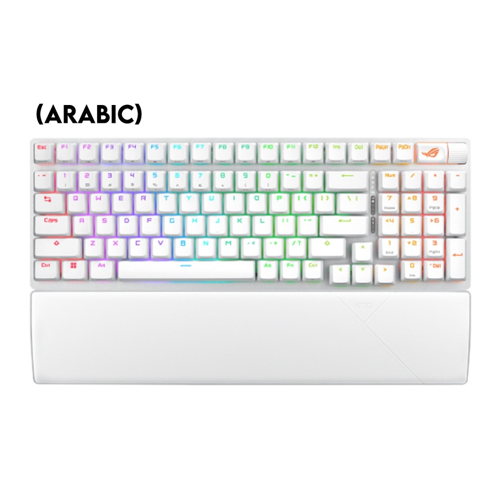 [NS016204] Asus X901 Rog Strix Scope II 96 Wireless Mechanical Gaming KeyBoard NX Snow Switch Refined Linear (Arabic) - White