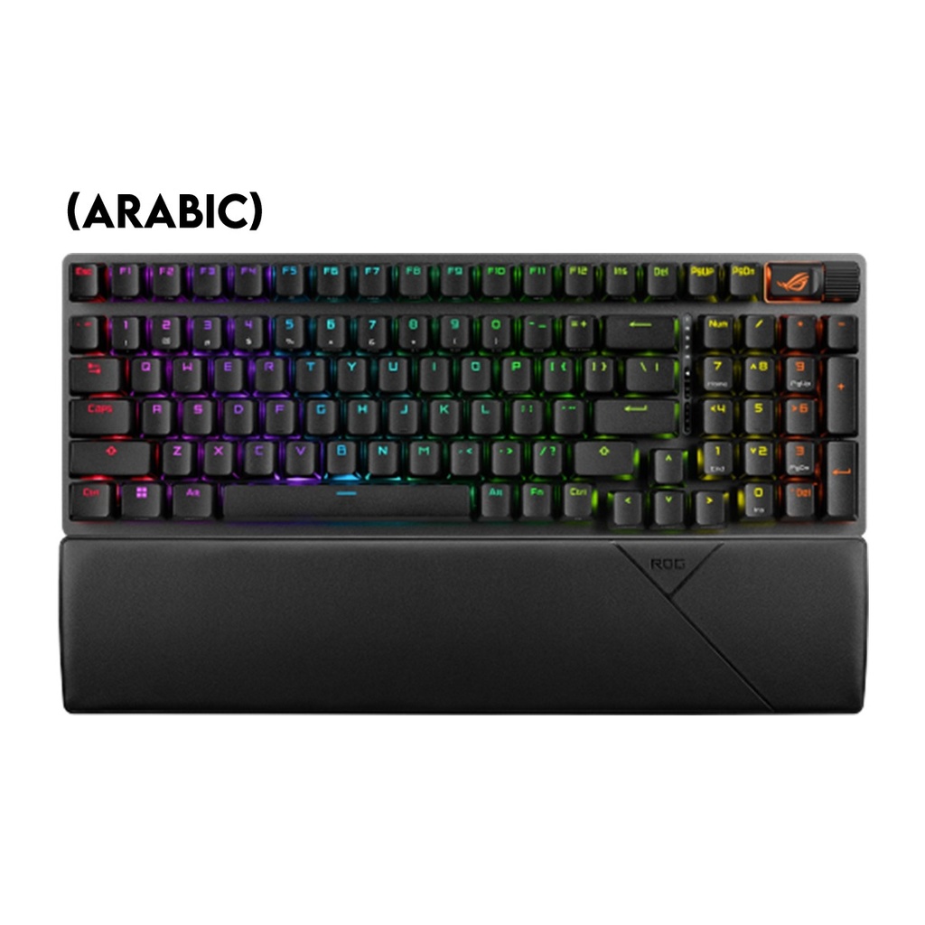 Asus X901 ROG Strix Scope II 96 Wireless Mechanical Gaming KeyBoard NX Snow Switch Refined Linear (Arabic) - Black