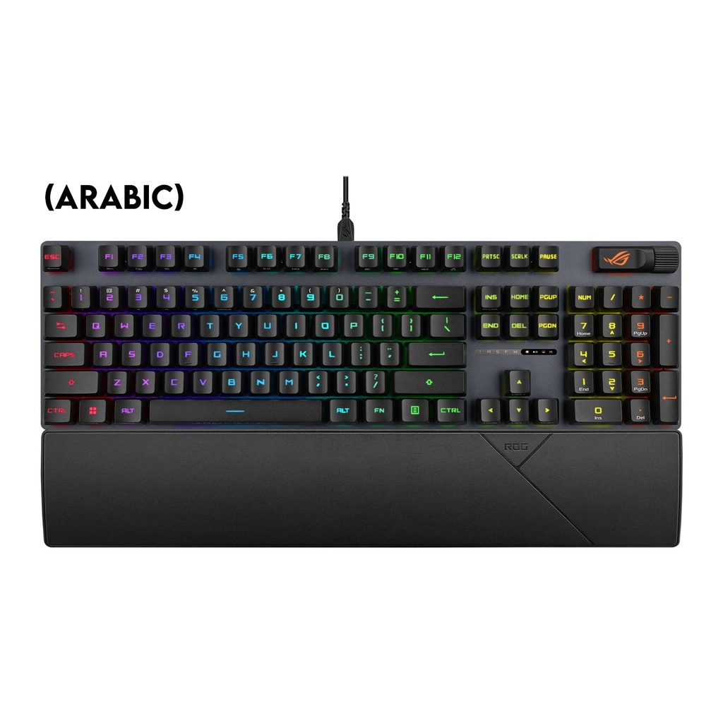 [NS014501] Asus XA11 Rog Strix Scope II Wired Optical Mechanical Gaming Keyboard RX Red Switch Linear & Swift (Arabic) - Black