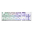 Cooler Master SK653 Full Sized Wireless/Bluetooth RGB Mechanical Keyboard With Low Profile Linear Red Switch - Silver /White
