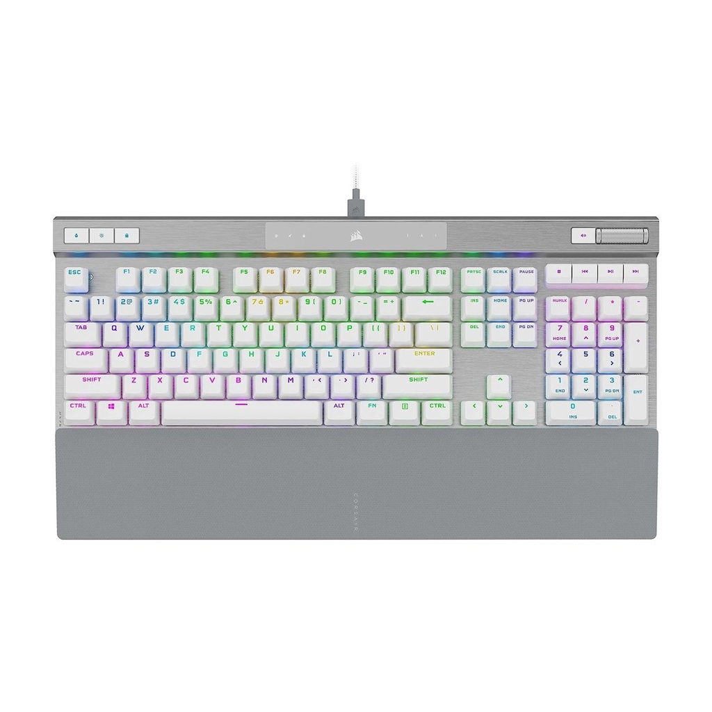 [NS007028] Corsair K70 PRO RGB Optical-Mechanical Gaming Keyboard OPX Linear Switch PBT Double-Shot Keycaps - White