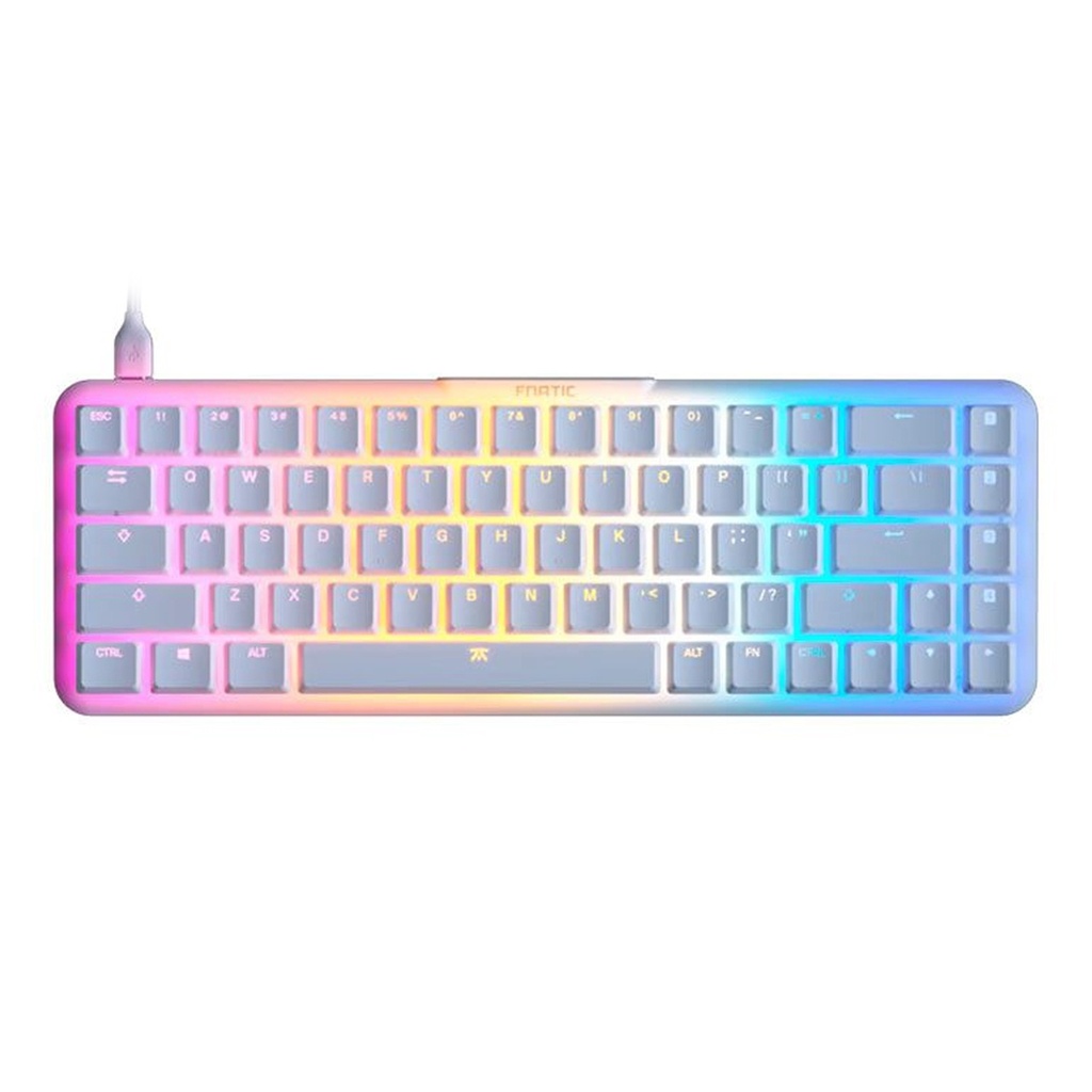 Fnatic Streak65 LP Ultra Fast Low Profile Switches DoubleShot PBT Key Caps 65% Compact Mechanical Keyboard - White