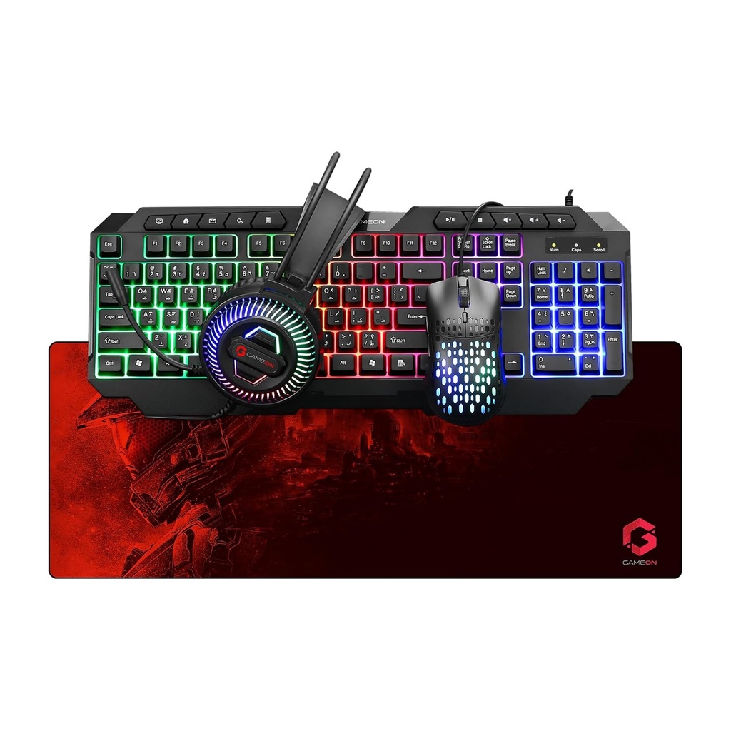 [NS013103] Gameon Cypher XL All-In-One Bundle Wired Keyboard, Headset, Mouse & Mousepad