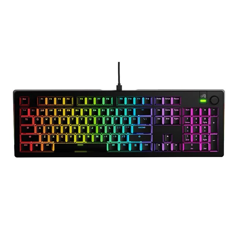 Glorious GMMK 3 100% Prebuilt Wired Mechanical Gaming Keyboard Lubed Linear Mechanical Switch-Black (US Layout)