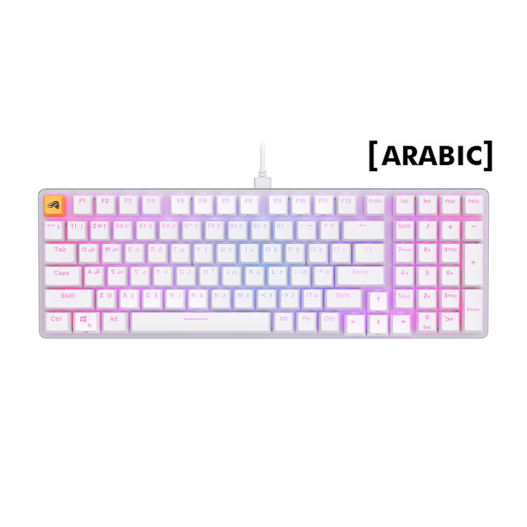 Glorious GMMK2 Full Size 96% Pre-Built Edition Modular Wired Mechanical Keyboard (Arabic) - White