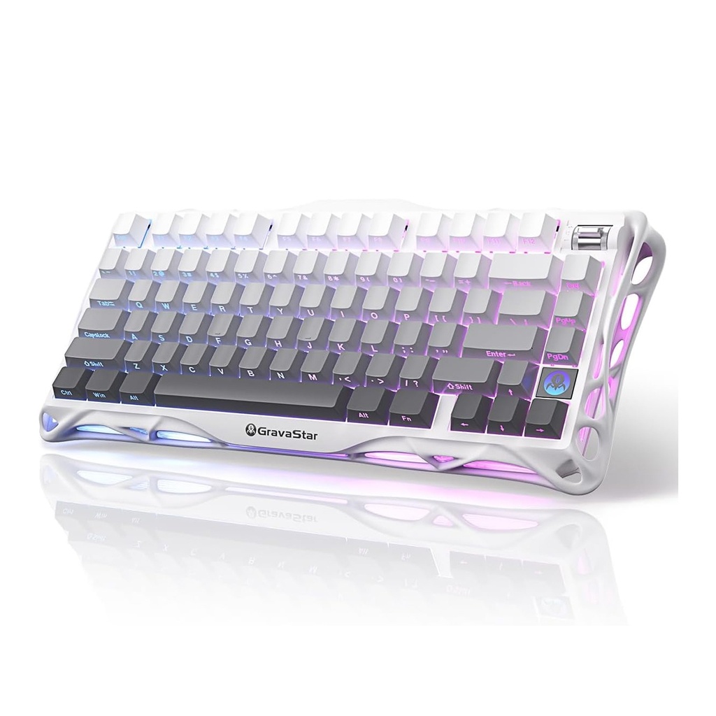 [NS032168] GravaStar Mercury K1 75% Wireless Mechanical Gaming Keyboard For Windows XP & Above/Mac - Gradient White