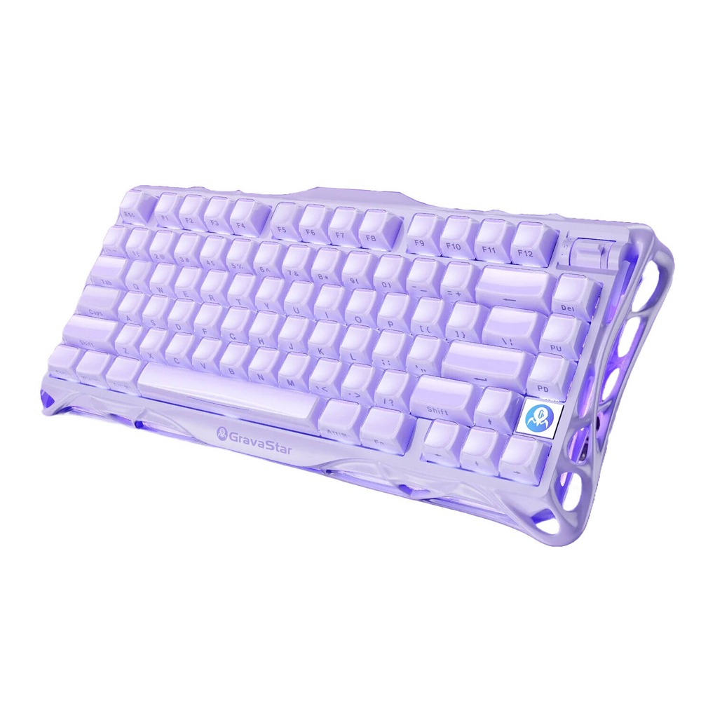 [NS031631] Gravastar Mercury V75 75% Hall Effect Magnetic Switch Gaming Keyboard For Windows XP & Above/Mac - Lavender Purple