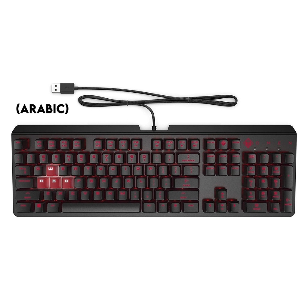 [NS026784] HP Omen Encoder Wired Mechanical Gaming Keyboard with Cherry MX Brown Switch (Arabic) - Black