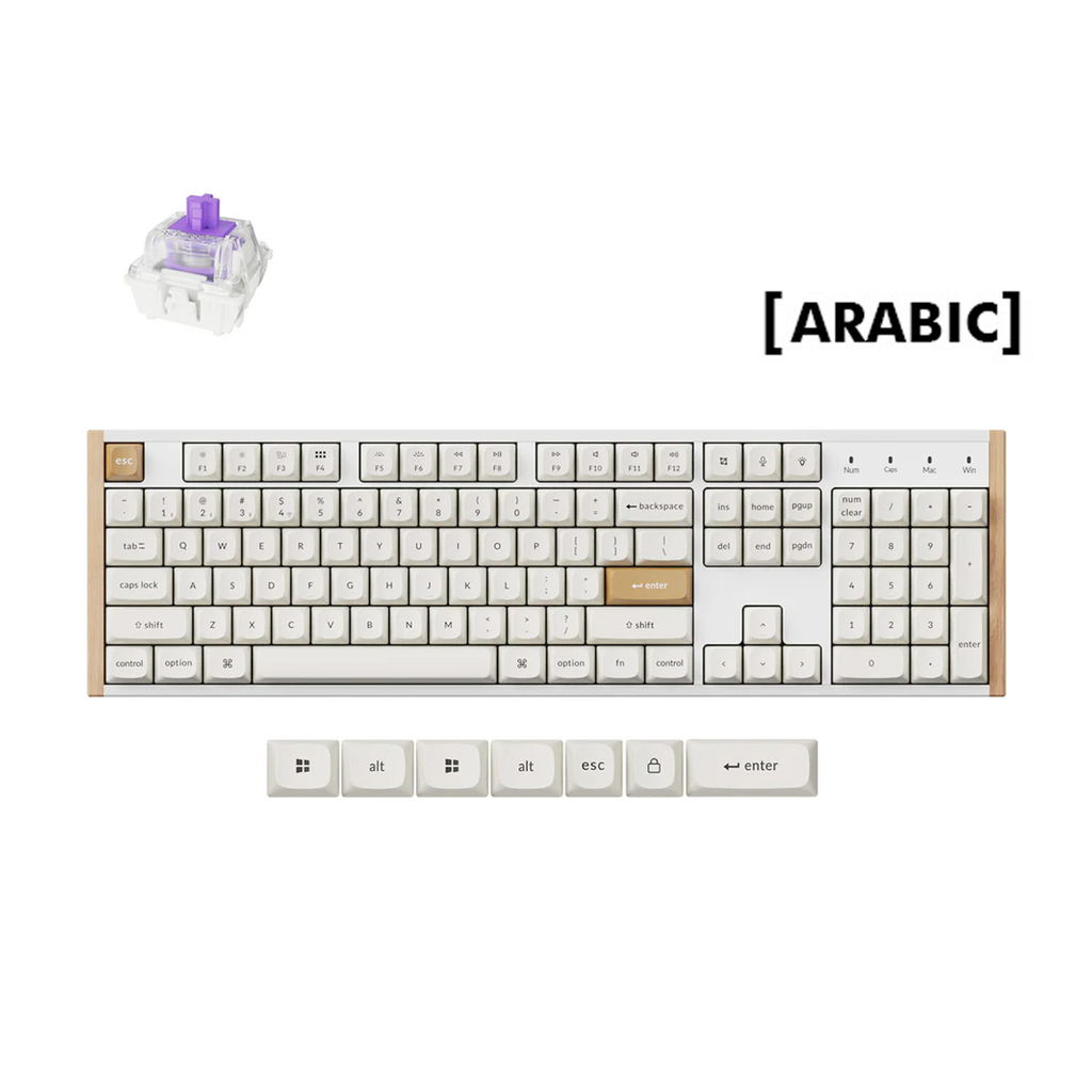 [NS031834] Keychron K10 HE Special Edition Wireless 80% Wireless Mechanical Keyboard BT 5.1 / 2.4GHz / USB-C (Arabic Layout) - White